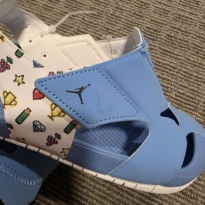 Kids Blue and White Jordan Sandals